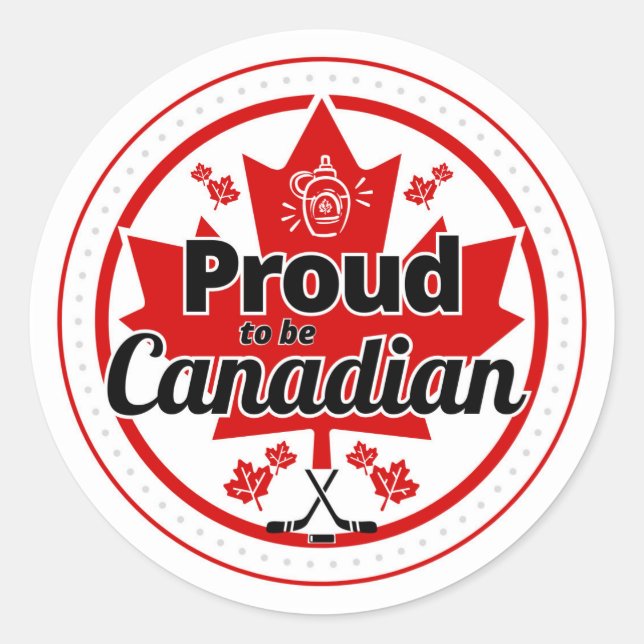 Sticker Rond Fière d'être canadienne (Devant)