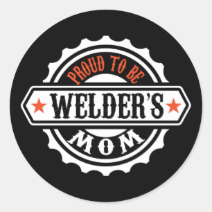 Sticker Rond Fière d'être la mère de Welder
