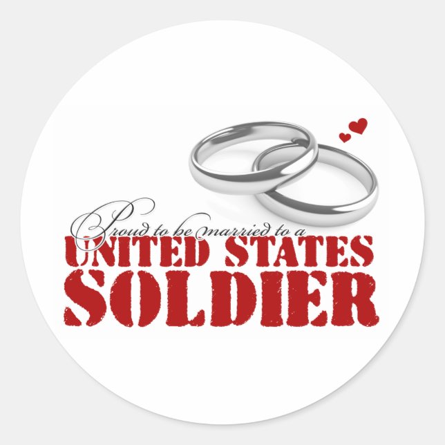 Sticker Rond Fière d'être mariée à un soldat (Devant)