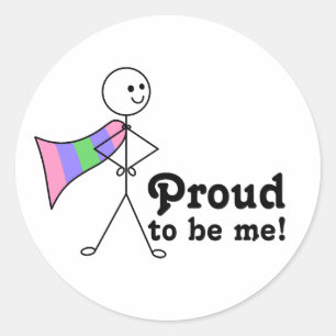 Sticker Rond Fière d'être moi Trigender Pride super héros