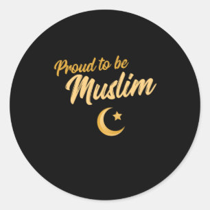 Sticker Rond Fière D'Être Musulman Mosquée Islam Allah Mecque D