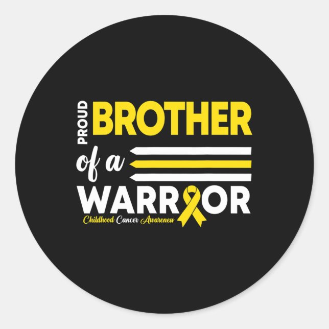 Sticker Rond Fière D'Un Frère Guerrier Qui Décerne Le Cancer De (Devant)