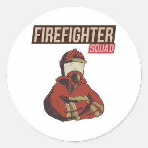 Sticker Rond Fière escouade de pompiers