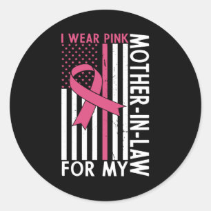 Sticker Rond Fière famille Cancer du sein guerrière Mère-en-Bel
