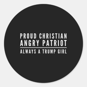Sticker Rond Fière fille chrétienne Trump républicaine conserva