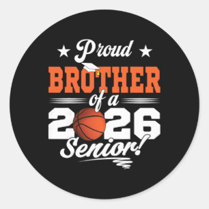 Sticker Rond Fière frère d'une promotion 2026 Senior Sketll _