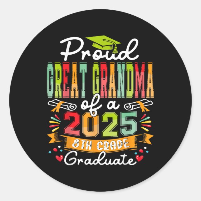 Sticker Rond Fière Grand Grand Grand Grand-Mère D'Un Cl De 2025 (Devant)