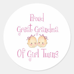 Sticker Rond Fière Grand Grand-Mère De Filles Jumeaux