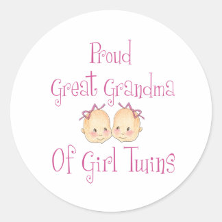 Sticker Rond Fière Grand Grand-Mère De Filles Jumeaux