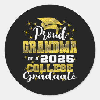 Sticker Rond Fière Grand-Mère De 2025 Collège Famille Diplômée 