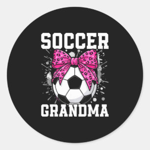 Sticker Rond Fière grand-mère de football fan de football fête