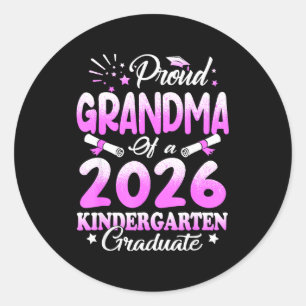 Sticker Rond Fière grand-mère d'un diplômé de la promotion 2026