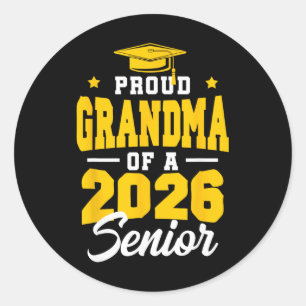 Sticker Rond Fière grand-mère d'un senior de la promotion 2026 