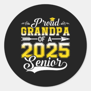 Sticker Rond Fière Grand-Père D'Un Diplômé Supérieur De 2025