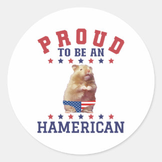Sticker Rond Fière Hamericaine 4 Juillet Patriotique American H
