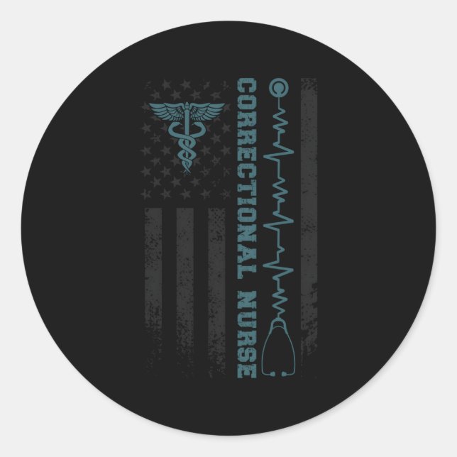 Sticker Rond Fière Infirmière Correctionnelle Correction Nous I (Devant)