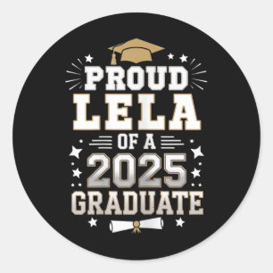 Sticker Rond Fière Lela D'Un Cl De 2025 Diplômé De Troisième Cy