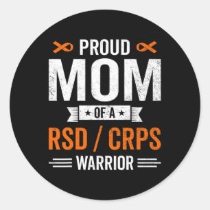 Sticker Rond Fière Maman D'Un Rsd Crps Guerrier Survivor Sensib