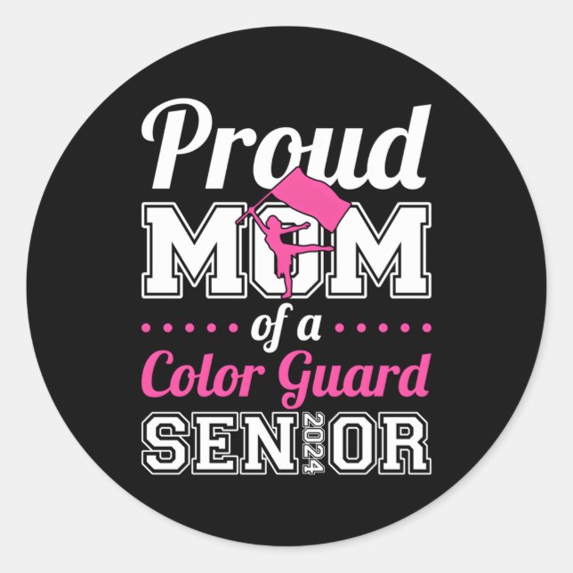 Sticker Rond Fière Maman D'Une Garde Couleur Senior 2024 (Devant)