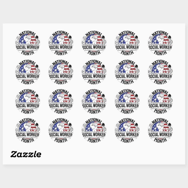 Sticker Rond Fière Motivation du mois national des travailleurs (Feuille)