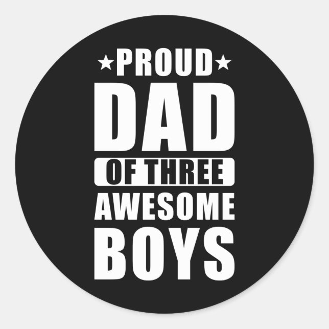 Sticker Rond Fière Papa Trois Fils (Devant)
