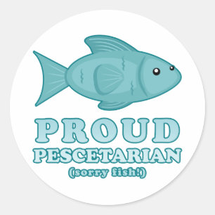 Sticker Rond Fière Pescétarienne