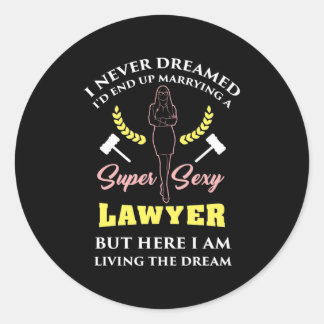 Sticker Rond Fière Super Avocate Lady