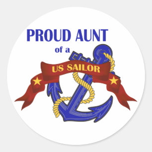 Sticker Rond Fière tante d'un marin américain