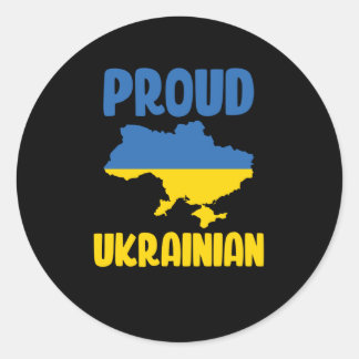 Sticker Rond Fière Ukraine drapeau ukrainien Ukraine forte