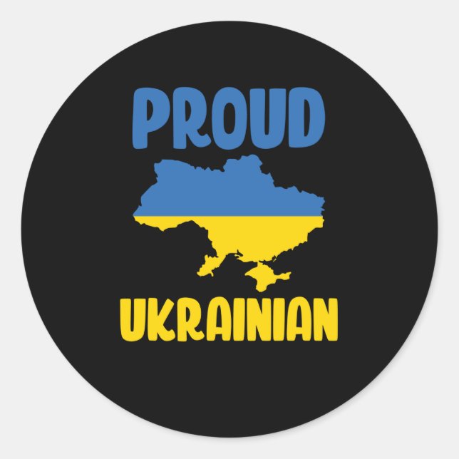 Sticker Rond Fière Ukraine drapeau ukrainien Ukraine forte (Devant)