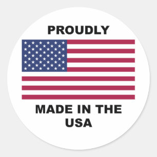Sticker Rond Fièrement fait aux Etats-Unis