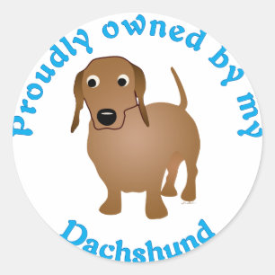 Sticker Rond Fièrement possédé par mon Dachshund