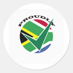 Sticker Rond Fièrement sud-africain