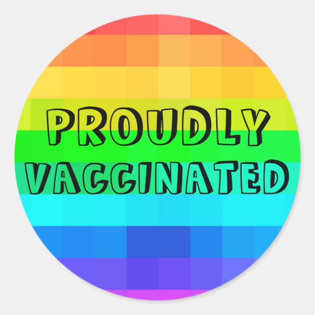 Sticker Rond Fièrement vacciné - Vaccination contre le virus ar (Devant)