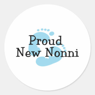 Sticker Rond Fiers Nouveau Nonni Baby Boy Empreintes