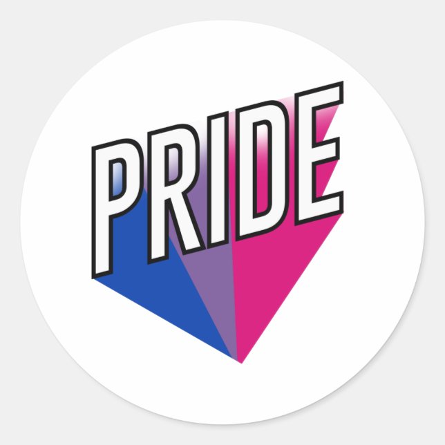 Sticker Rond Fierté bisexuelle éclatée (Devant)