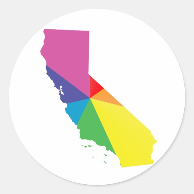 Sticker Rond fierté californienne. inclinée. (Devant)