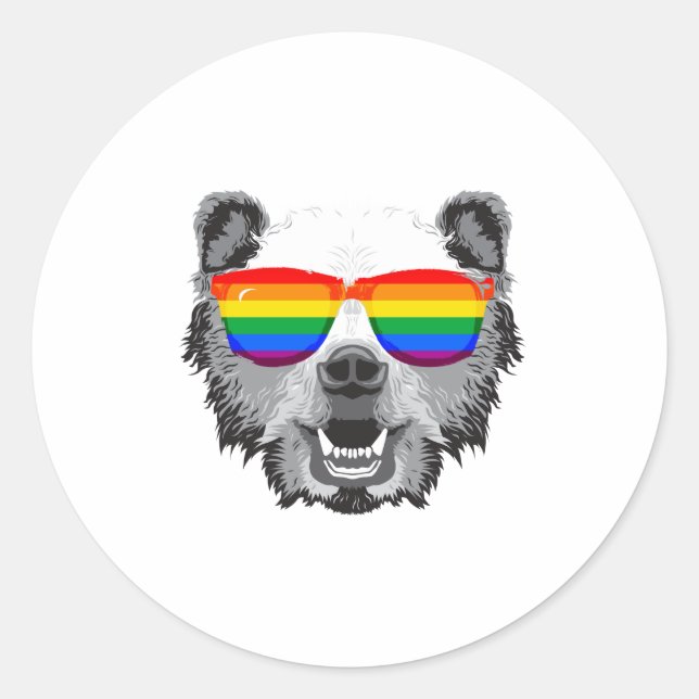 Sticker Rond Fierté de l'ours grizzly (Devant)