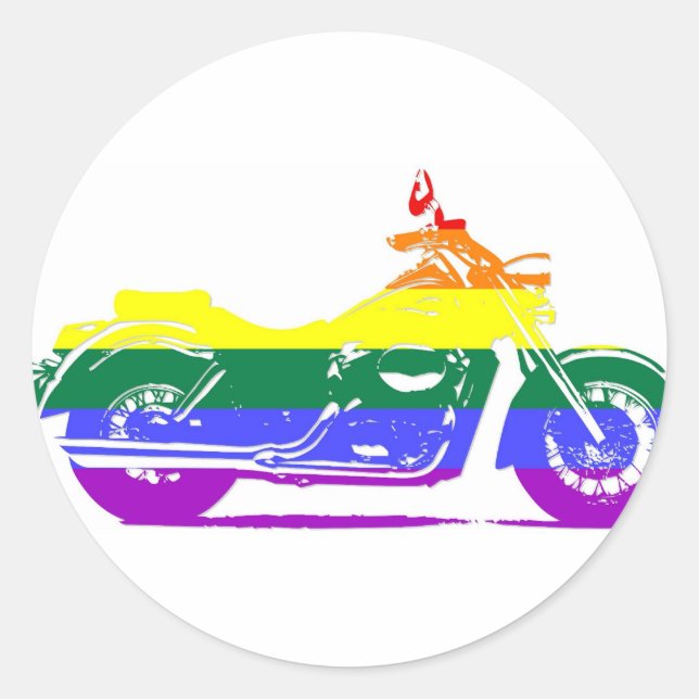 Sticker Rond Fierté de moto GLBT (Devant)