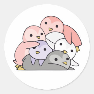 Sticker Rond Fierté Drapeau Cupioromantique Lgbtq Cute Penguin