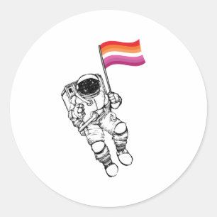 Sticker Rond Fierté Lesbienne Lune