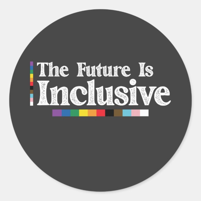 Sticker Rond Fierté LGBT L'Avenir Est Inclusif Gay Lesbian (Devant)