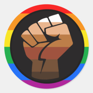 Sticker Rond FIERTÉ LGBTQ (Fierté POC)