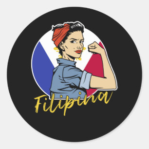 Sticker Rond Fierté Philippine Pinay Femme Girfriend Philippine