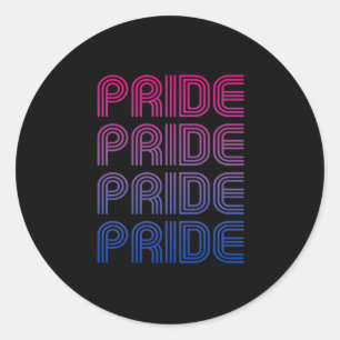 Sticker Rond Fierté Rétro Bisexuelle
