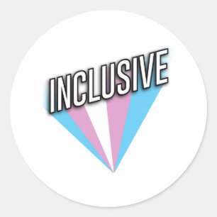 Sticker Rond Fierté Trans - Inclusif