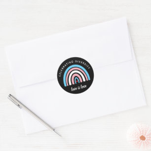 Sticker Rond Fierté transgenre célébrant la diversité Citation 