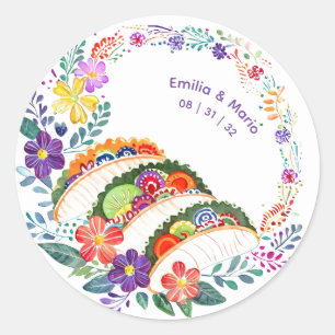 Sticker Rond FIESTA Cactus Artisanat Fleurs Sur mesure