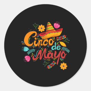 Sticker Rond Fiesta Cinco De Mayo Fête Correspondant Hommes Mex