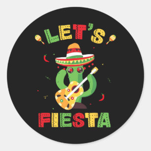 Sticker Rond Fiesta Cinco De Mayo Parti Mexicain Femmes Enfant
